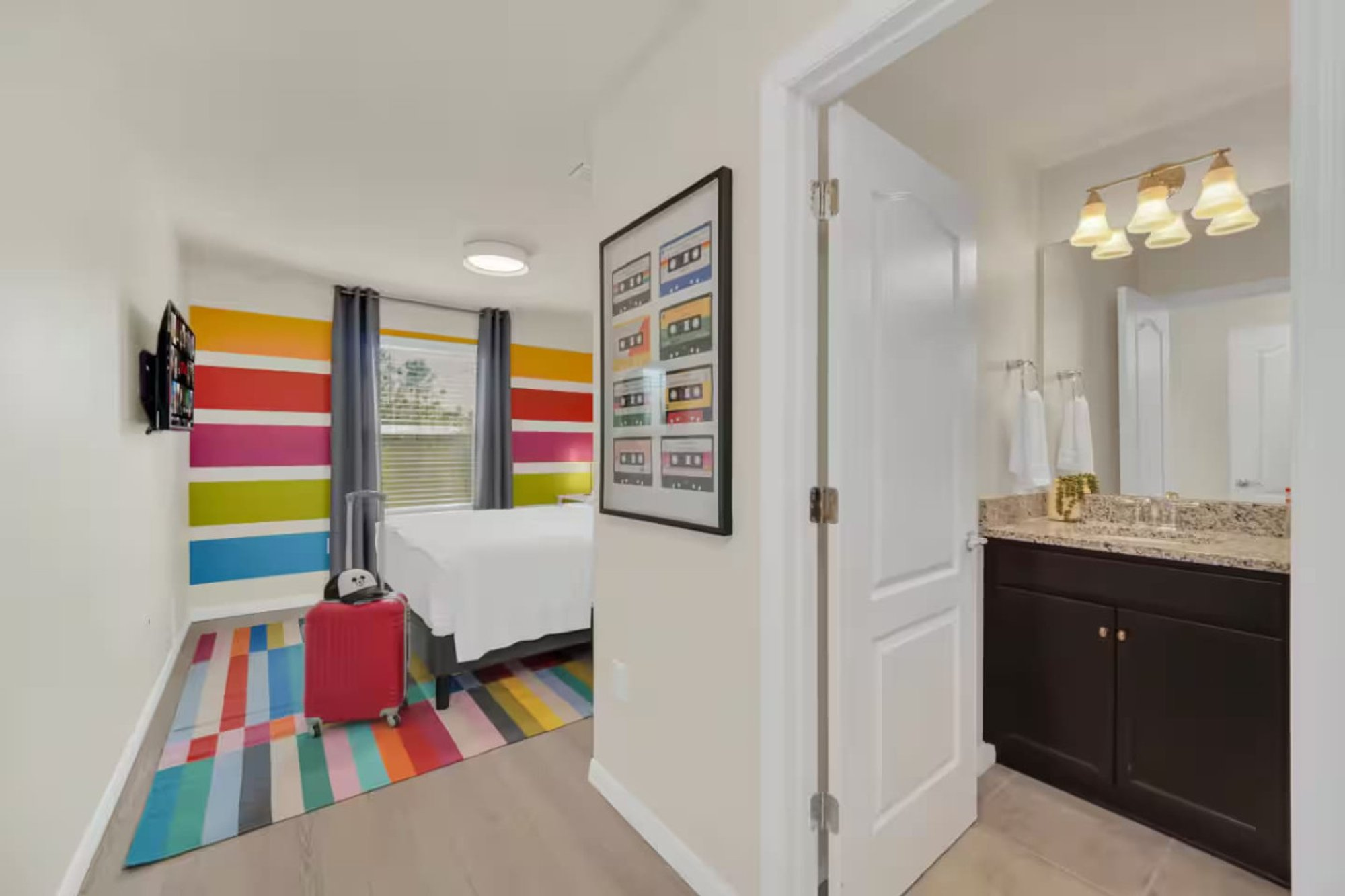 Bedroom 5, Epcot theme, from the doorway
