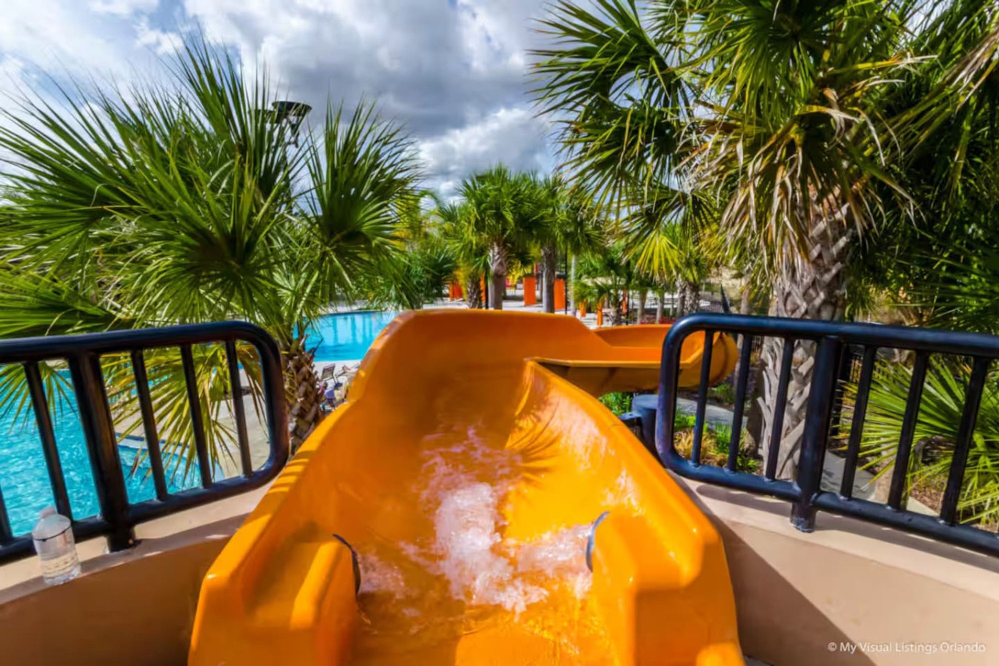 Water slide at the Solterra Resort clubhouse pool