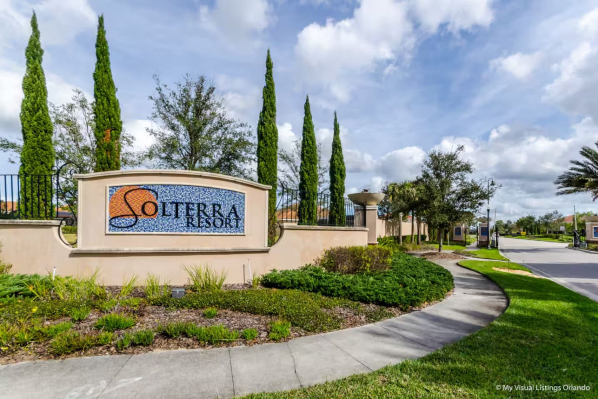 Solterra Resort entrance sign