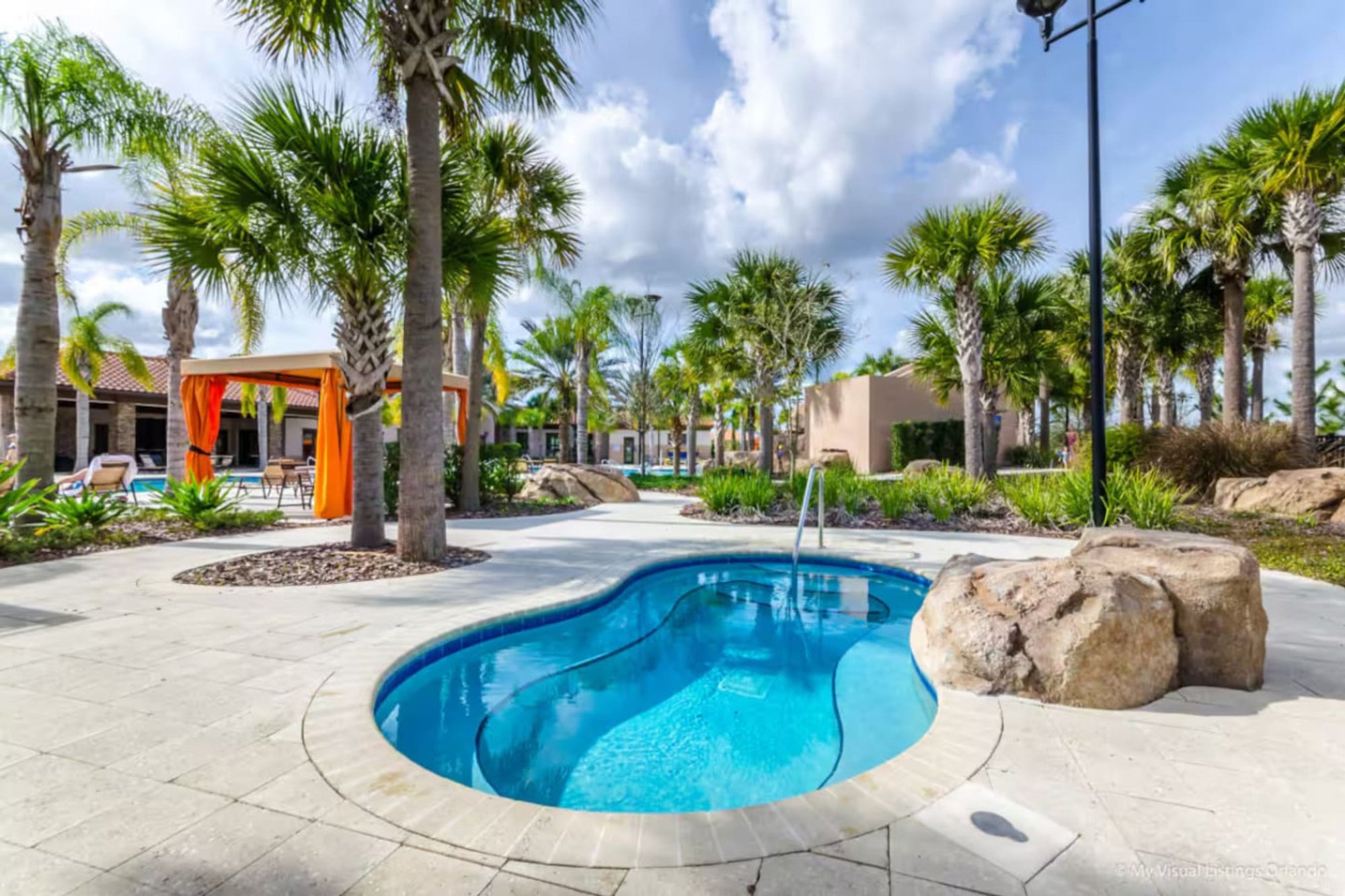 Resort pool and sun deck at Solterra